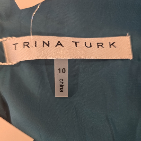 Trina Turk Teal Mini Dress Size 10 Nwt - Picture 10 of 12